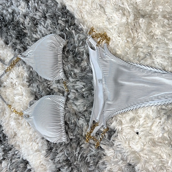 Other - White and Gold Chain 2 Piece Bathing Suit